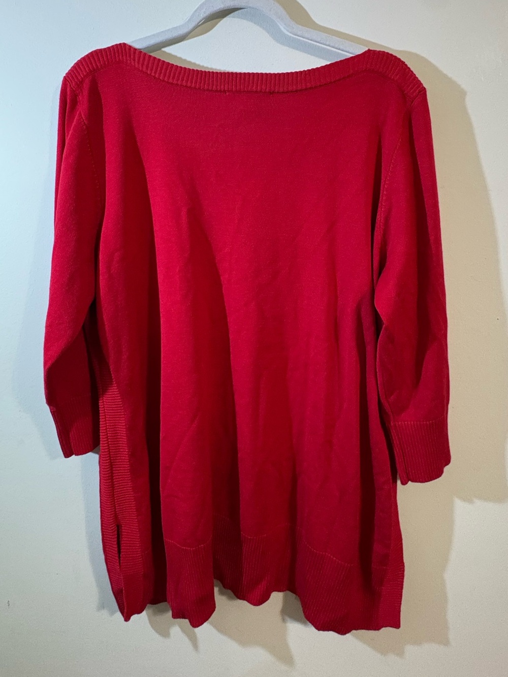 Cable & Gauge sweater women's 1X red long-sleeve black embellishments pullover - Picture 3 of 16